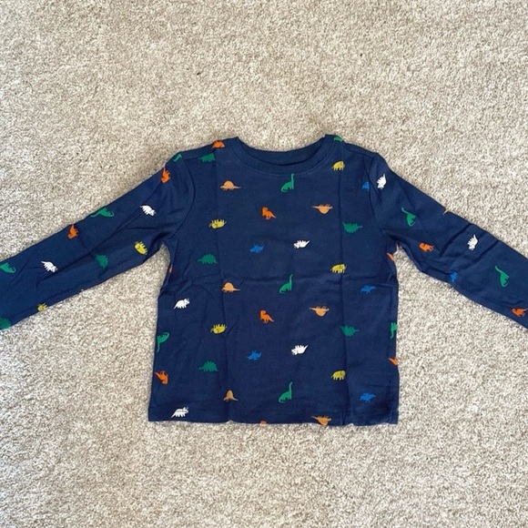 NWT Dinosaur Kids Long Sleeve Tees - Blue and Green with Dinosaur 3 shirts - Picture 8 of 10